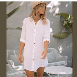 NWT Guess Los Angeles Challis Dress Robe Size L​